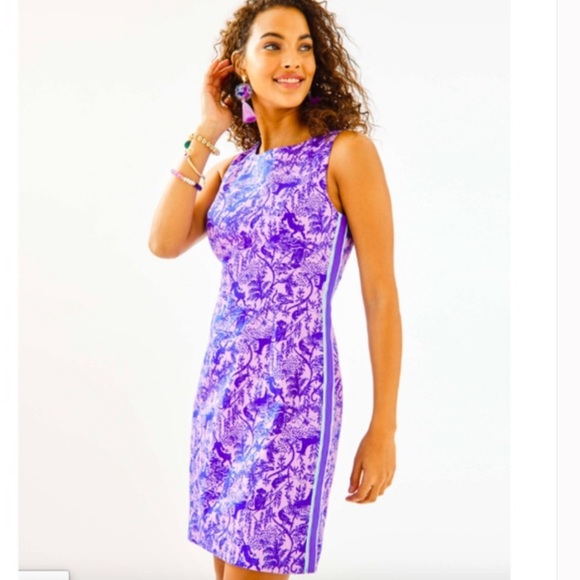 Lilly Pulitzer Lilac Freesia Safari As I Can See Mila Stretch Shift Dress - Picture 1 of 11